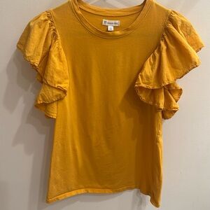 Nordstrom Tucker and Tate golden short sleeve ruffle sleeve tshirt 10/12 EUC